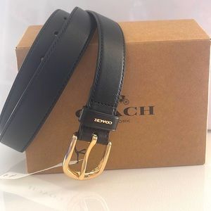 Coach black leather belt gold hardware new sz Large women’s CLASSIC NEW NWT